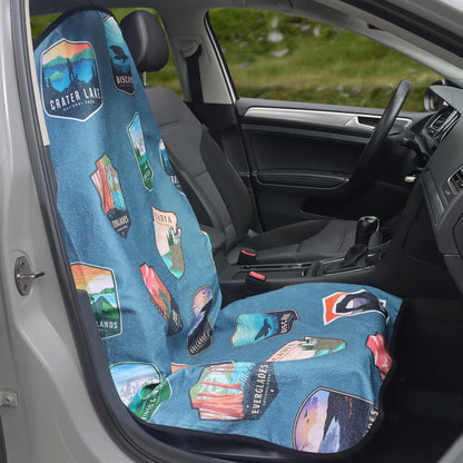 Car Seat Cover Protector Front Seats,for Gym Workout,Running,Swimming,Beach and Hiking,Waterproof Sweat Towel Bucket Seat Covers for Cars SUV Trucks (Black, 1Pcs)
