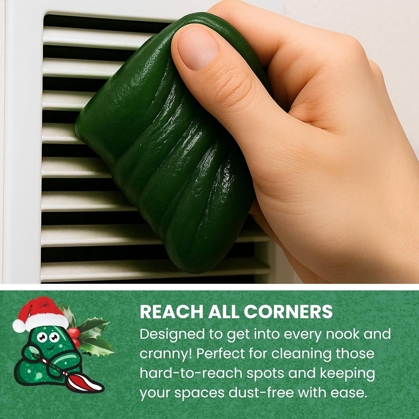 Slime Buddies Car Cleaning Gel Putty - Strawberry Scented Interior Detailing Tool for Cup Holders, Air Vents & Keyboard - Reusable Auto Detailing Accessories - Dust Remover Goop - Gifts for Men Women
