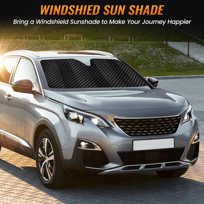 Iridescent Sun Shade for Car Windshield, Foldable Universal Car Windshield Upgrade Sunshade Enhanced UV Rays Reflective Sun Visor Shade Keeps Vehicle Cool