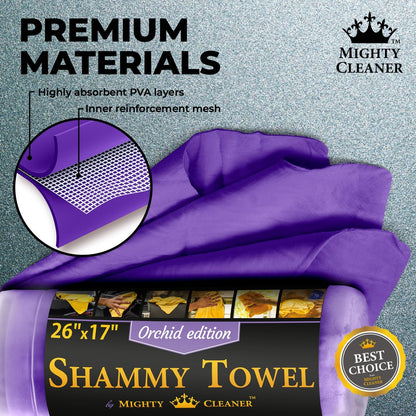 Premium Shammy Cloth for Car Drying - 26”x17” - Super Absorbent Chamois Towel for Car - Scratch-Free, Reusable & Soft