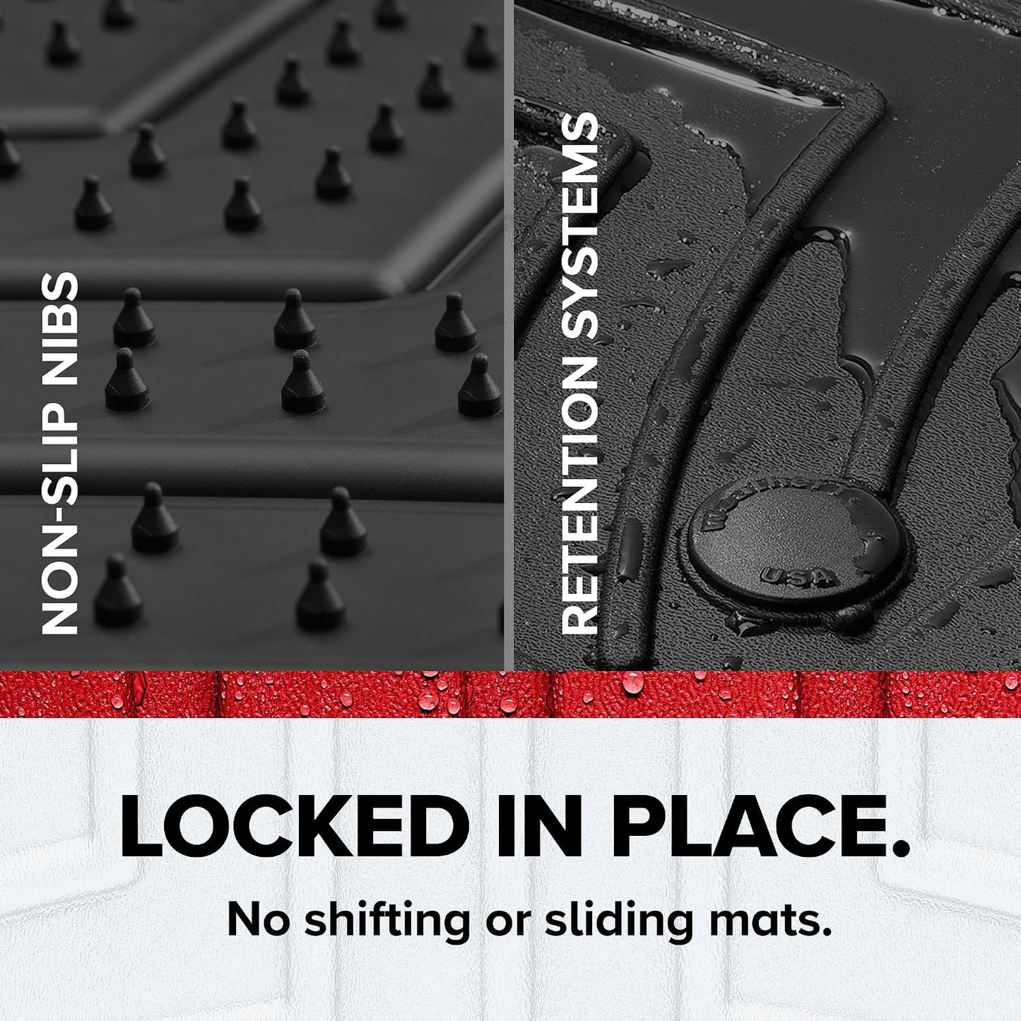 WeatherTech FloorLiner HP Custom Fit Floor Mats for Acura MDX 1st Row (4416691IM), Black