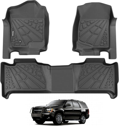 KARPAL Floor Mats for 2007-2013 Chevy Silverado & GMC Sierra 1500 Crew Cab / 2007-2014 2500/3500 HD(Footwell Coverage), All-Weather TPE Custom Fit Floor Liners Car Accessories