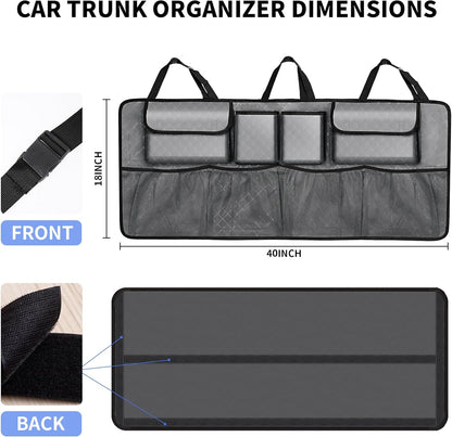 Car Trunk Organizer and Storage, Large Capacity Backseat Hanging Storage Accessories, Backseat Car Organizer for SUV/MPV/Truck (Black)