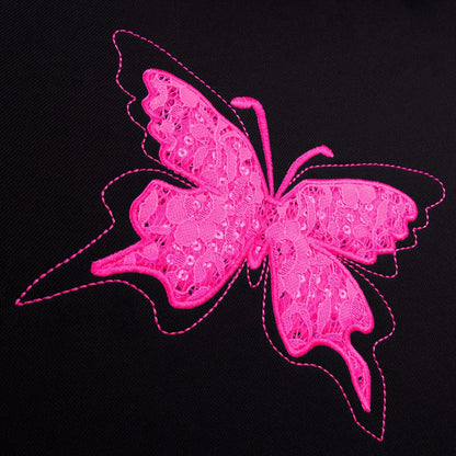 Flying Banner Butterfly car seat Covers ful Set Fashion Universal Lady Woman Female Rear Bench Split Colorized (Pink, 2 Fronts - Lace)