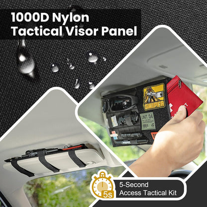 ONETIGRIS Molle Visor Panel Organizer, Tactical Car Sun Visor Organizer Molle Patch Panel Vehicle Visor Storage Holder Pouch, Molle Webbing with Hook-and-Loop Straps for Cars, Trucks, Suvs etc.