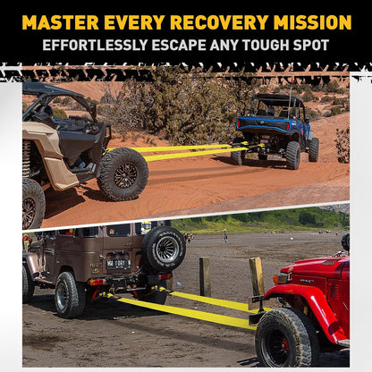 3" x 30Ft Recovery Tow Strap Heavy Duty with Hooks - 36000 LBS Break Strength, 3/4 D Ring Shackles (2pcs), Emergency Recovery Strap Tow Rope for Truck, SUV, ATV Offroad Vehicle