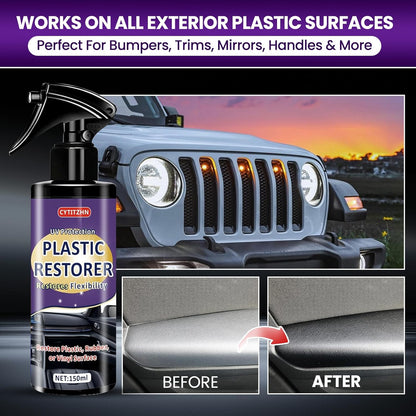 Black Plastic Restorer for Cars - Ceramic Trim Coating Restores Faded Black Trim, Vinyl & Rubber | UV Protection & Deep Shine Polish | Long-Lasting Flexibility Renewal (5oz/150ml)