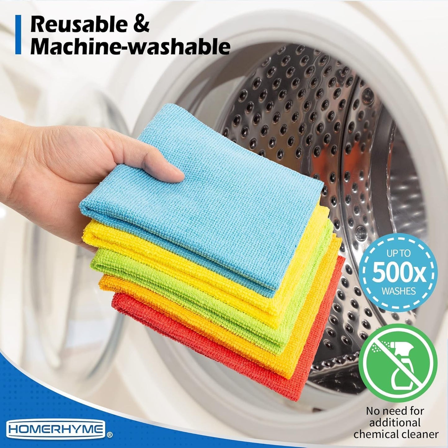 Microfiber Cleaning Cloth, 100 Pack Cleaning Rags Microfiber Towel Bulk Absorbent Lint-Free Wash Cloths, All-Purpose Shop Towels for Cars, Automotive, Garage, Home & Kitchen 11.5"*11.5"