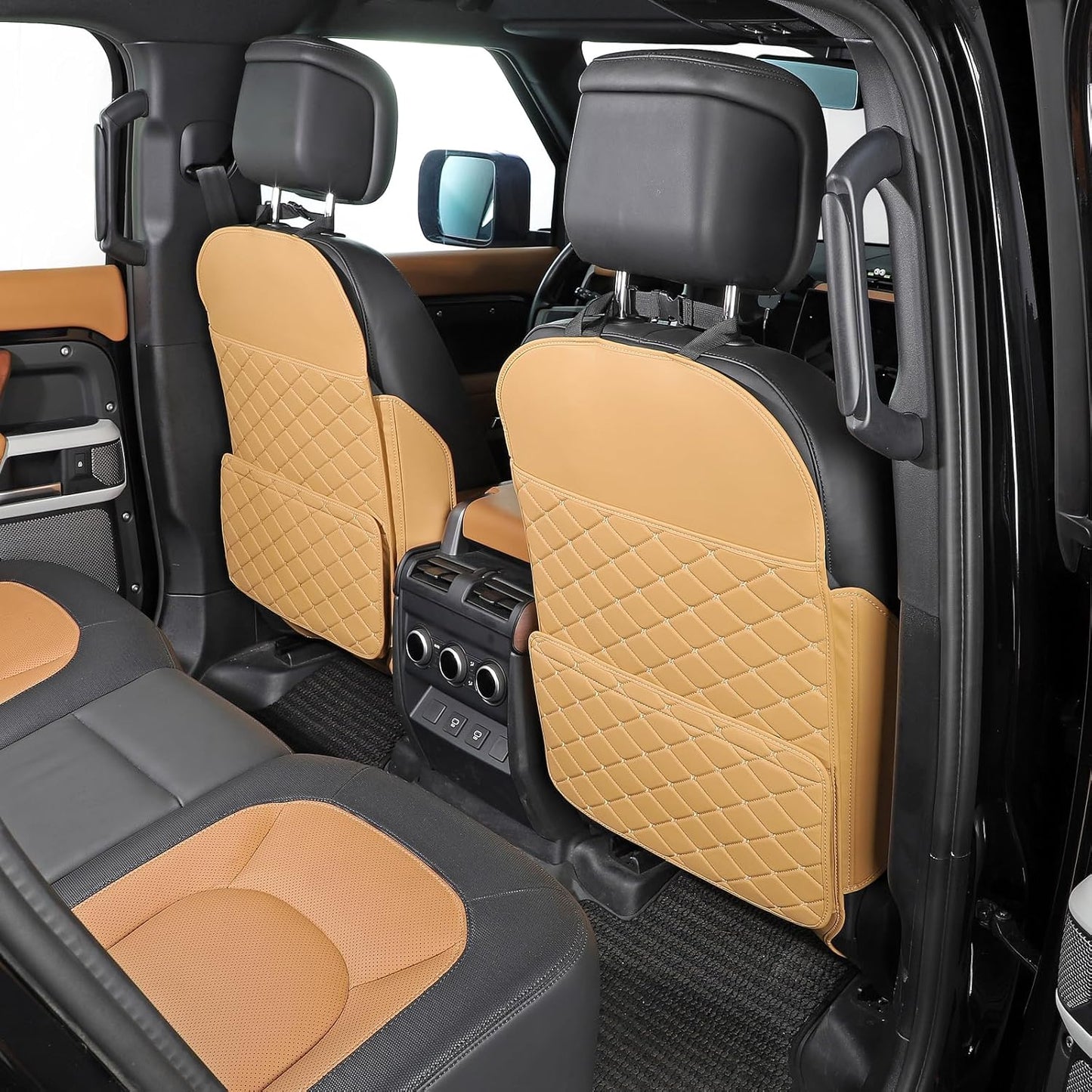 TAIKOO Seat Back Protector + Large Capacity Pocket Storage Organizer,Preventing the Impact of Children Stepping on the Seat Backrest (Black)