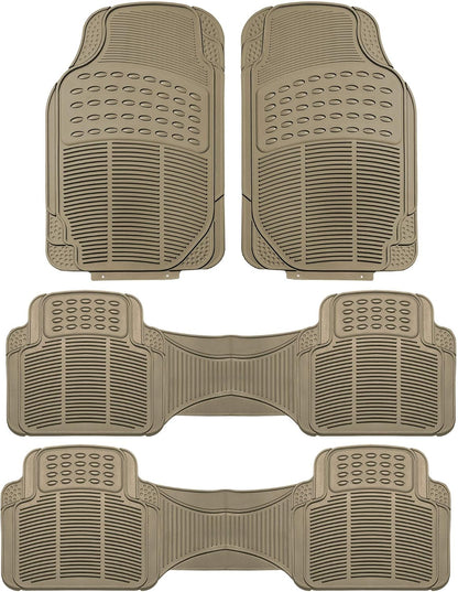 FH Group Automotive Floor Mats Solid ClimaProof for all weather protection Universal Fit Trimmable Heavy Duty fits most Cars, SUVs, and Trucks, 3pc Full Set Black