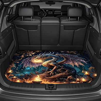 Universal Car Trunk Mat 29" x 39",Purple Colorful Flowers All Weather Trunk Protection Cargo Liner, Durable Cargo Mat Rear Trunk Liner,Stylish Vehicle Interior Accessories Suitable for Most Car Models