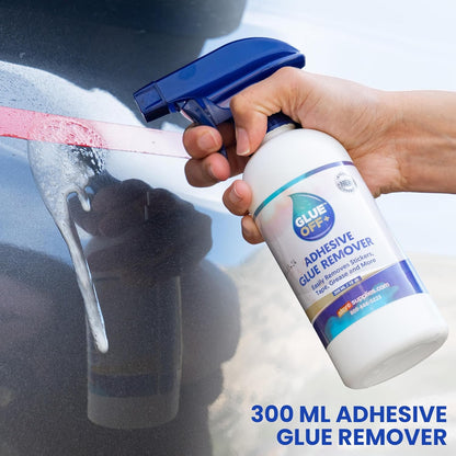 Perco Glue Off Adhesive Sticker Remover 3.3 fl. oz & Scraper with Plastic Razor for Removing Labels (Adhesive Sticker Remover & Scraper w/Plastic Razor)