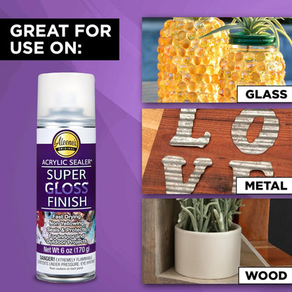 Aleene's 26412 Spray Gloss Finish, 6 Oz Acrylic Sealer, Original Version, Clear - Gloss