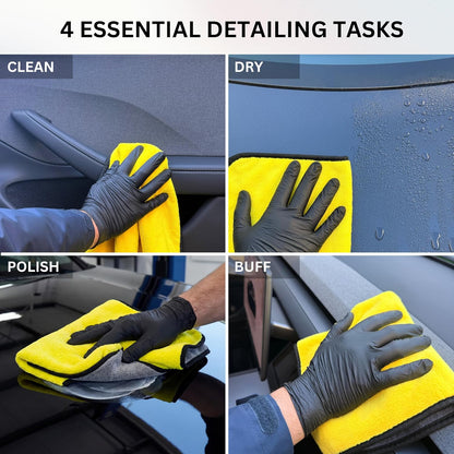 The Pro Stuff® Car Detailing Microfiber Towels - 600 GSM Thick Plush Auto Towels | Super Soft Dual-Sided for Cleaning, Washing, Buffing | Tagless, Scratch-Free, Lint Free Cloth (16"x16") (3)