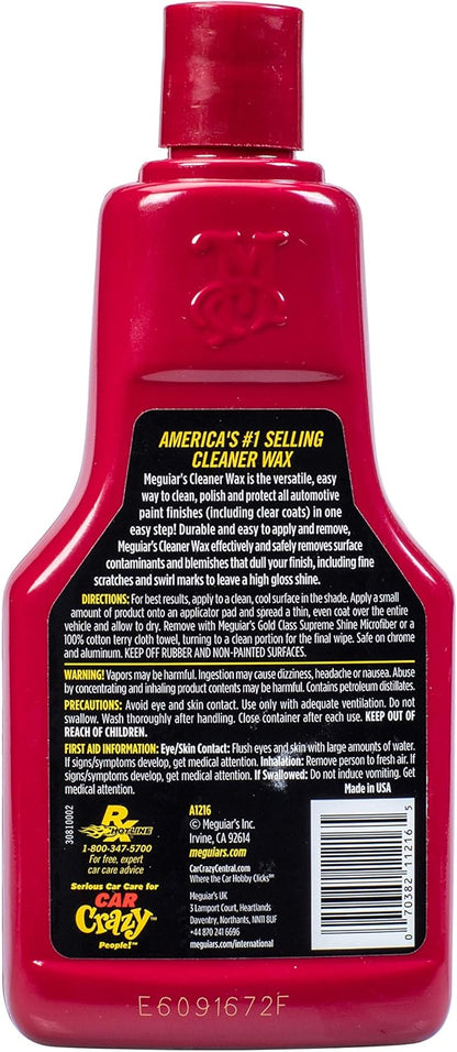 Meguiar’s Cleaner Wax, Liquid Car Wax For Diy Drivers & Detailers—Cleans, Polishes And Protects; Use On Exterior Paint And Clear Coat Surfaces On Cars, Trucks & Suvs - 16 Oz Bottle