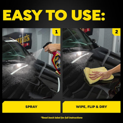 Meguiar’s Quik Wax, Spray Wax, Spray On Car Wax For Protection, Enhances Shine; Use On Exterior Paint And Clear Coat On Cars, Trucks & Suvs; Apply On Wet Or Dry Paint, Even In Direct Sunlight - 24 Oz