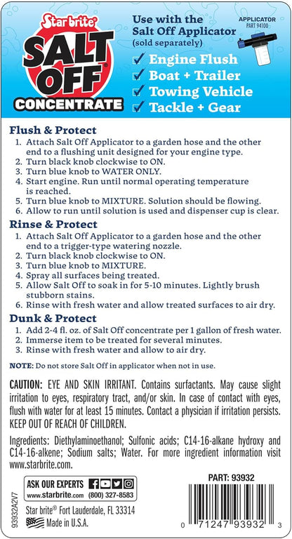 STAR BRITE Salt Off Concentrate - Ultimate Salt Remover Wash & Marine Engine Flush for Boats, Vehicles, Trailers, and More - 128 OZ Gallon (093900N)