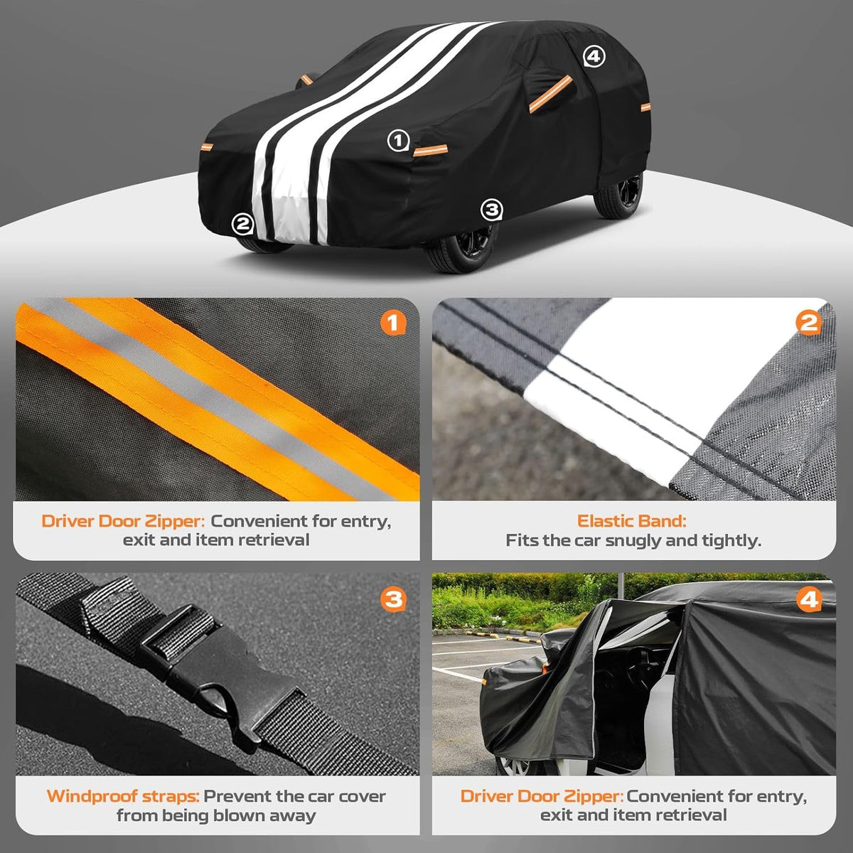 Kayme Heavy Duty Car Cover Custom Fit for BMW 3 Series 320i 325i 328i 330i 335i (1982-2026), Outdoor Full Exterior Cover with Tape and Towel, Rain Snow Sun UV Protection. - Colors A