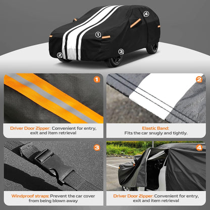 Kayme Heavy Duty Car Cover Custom Fit for BMW 3 Series 320i 325i 328i 330i 335i (1982-2026), Outdoor Full Exterior Cover with Tape and Towel, Rain Snow Sun UV Protection. - Colors A
