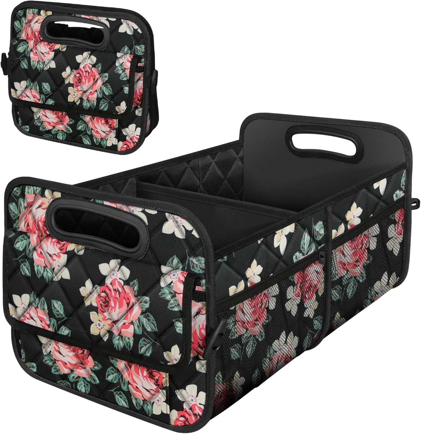 Deosk Car Trunk Organizer for SUV, Car Organizers and Storage with Reinforced Handles, Car Accessories for Women/Men 50LWaterproof Polyester Trunk Organizer, Black