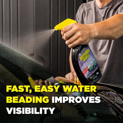Invisible Glass 92184 Glass Cleaner + Rain Repellent 2-in-1 Windshield and Window Spray, Cleans Auto Glass, Repels Rain, Sleet, Snow, Improves Wet Weather Visibility – 22 fl oz