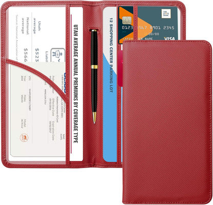 CoBak Car Registration and Insurance Holder - Vehicle Glove Box Car Organizer,Auto Truck Comparment Accessories Case with Magnetic Closure for Driver License,Cards - Colors B