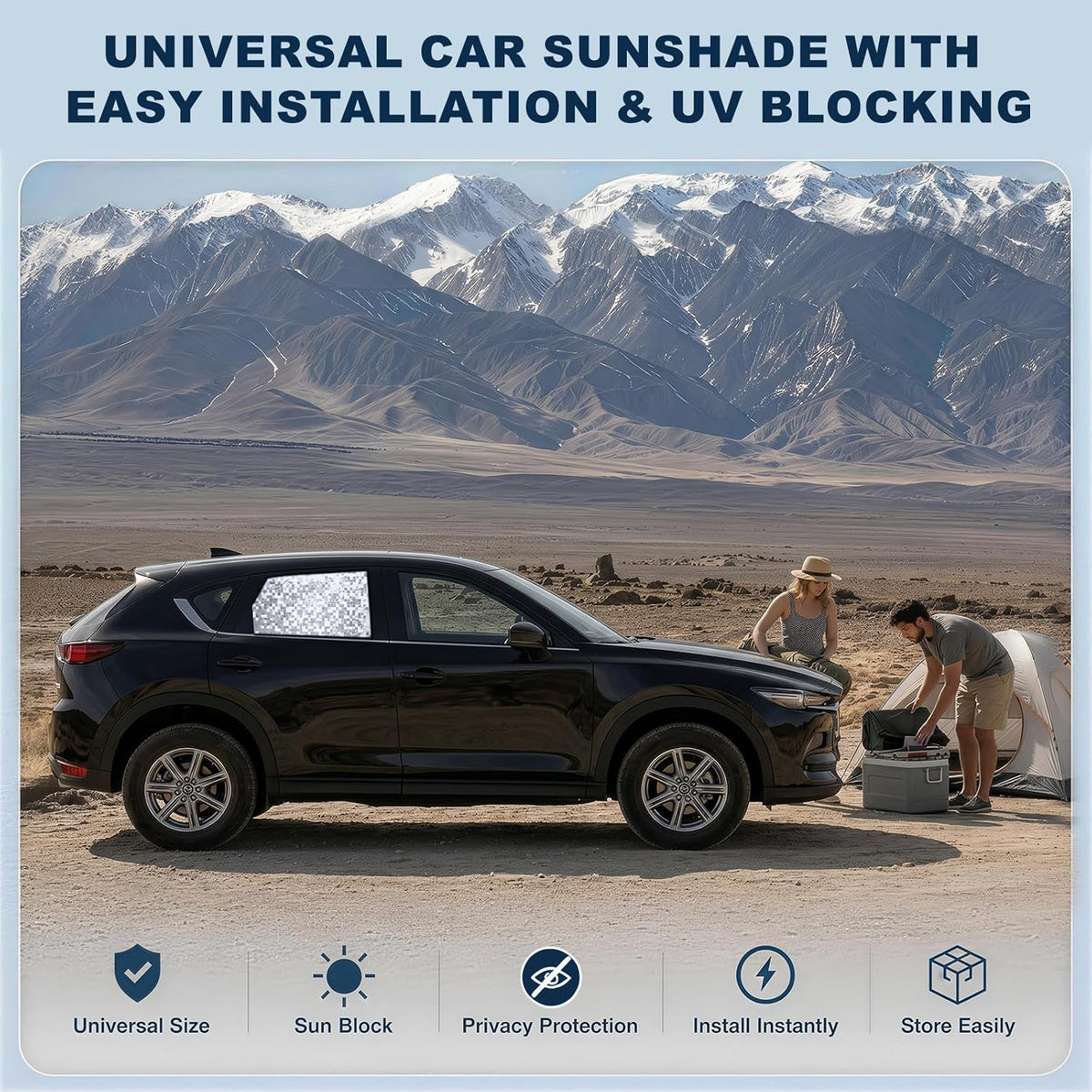 ZATOOTO Side Window Sun Shade - 4 Pack Car Window Covers 99% UV Light Block Car Curtains Magnetic Side Window Sun Shade Keeps Cooler for Breastfeeding, Taking a nap, Changing Clothes, Camping