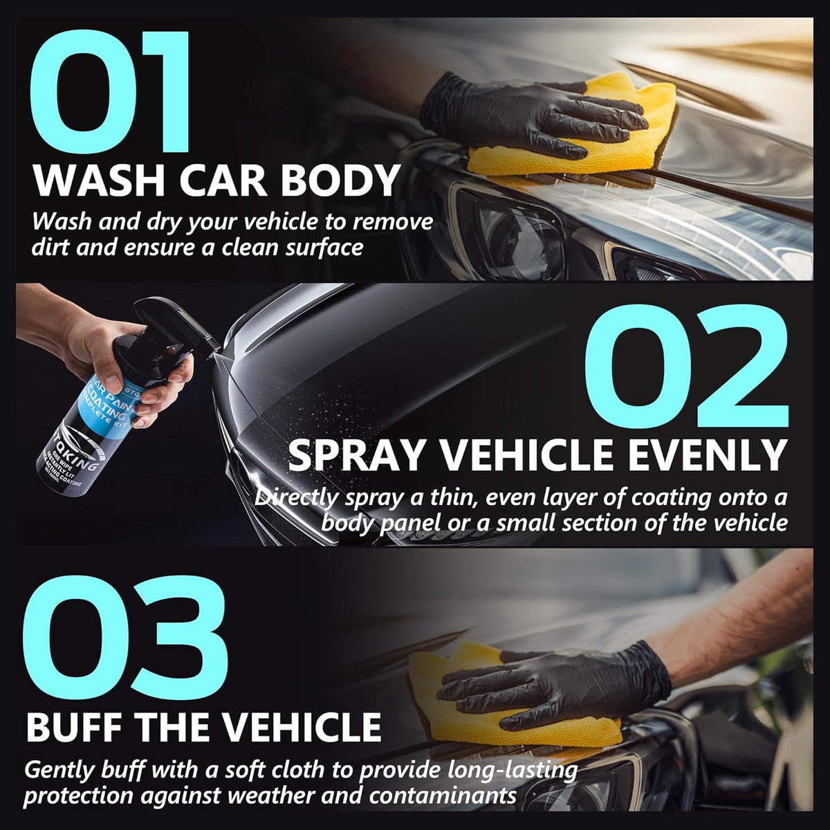 Premium Ceramic Coating for Cars- Quick Effect Coating Agent - Car Coating Spray, Suitable for cars, pickup trucks, RVs, motorcycles, etc. Fast Application for Long-Lasting Shine & Protection