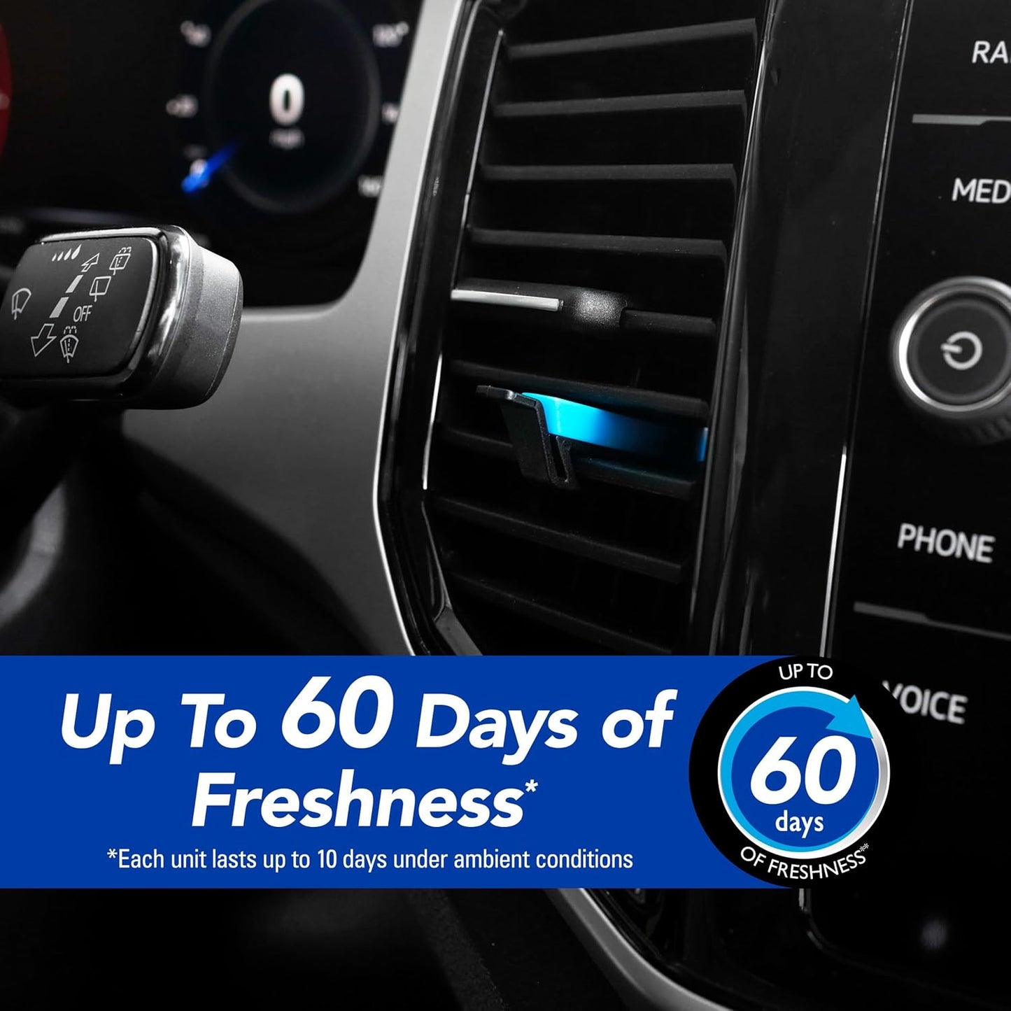 Refresh Your Car Air Freshener Vent Sticks, New Car / Cool Breeze Scent, 6 Pack, Dual Scent Car Vent Sticks