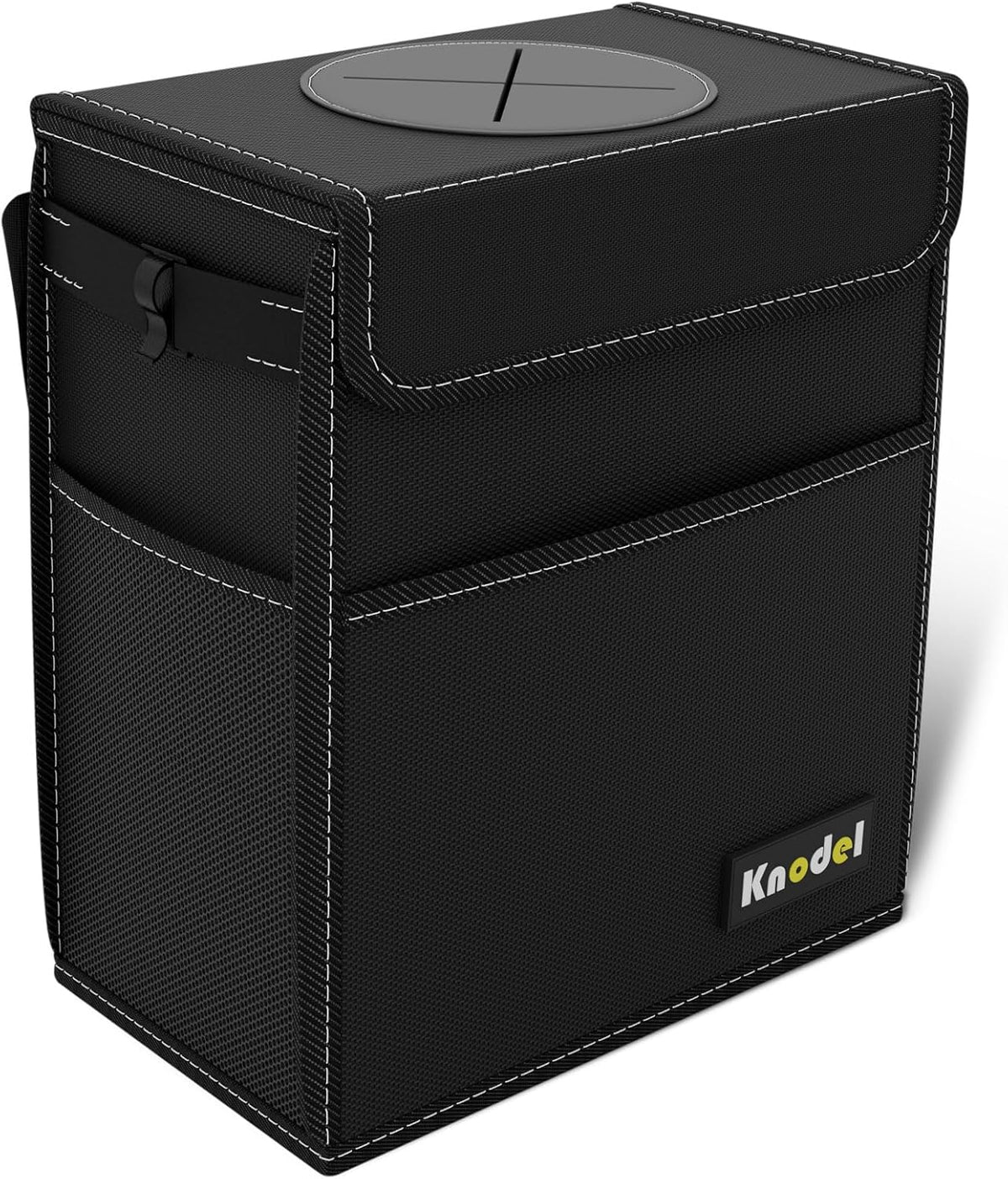 K KNODEL 2 Gallon Black Leak-Proof Waterproof Car Trash Can with Lid