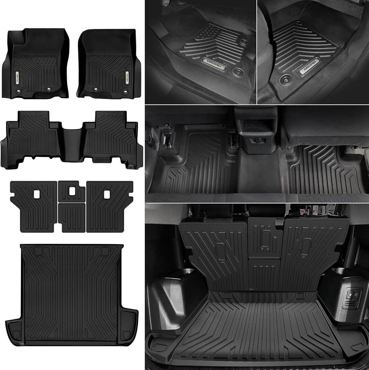 OEDRO Cargo Trunk Liner Fit for 2010-2017 Chevrolet Equinox L/LS/LT/LTZ/Premier& 10-17 GMC Terrain SL/SLE/SLT/Denali, All Weather Custom Fit Anti-Slip Cargo Mat, Black