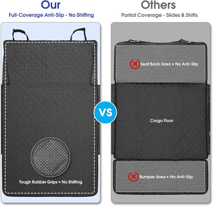 ALLANSING SUV Cargo Liner for Dogs - Heavy-Duty 900D Oxford Waterproof Pet Cargo Protector with 3-Sided Zippered All-Round Protection & TPU Suction Cups, Fits Compact SUVs