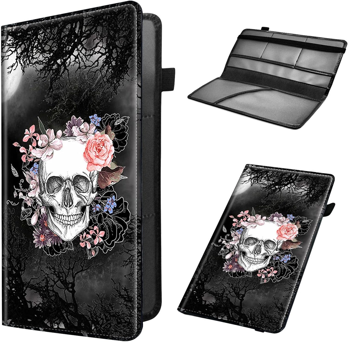 Car Registration and Insurance Holder, Leather Car Glove Box Organizer, Cool Car Accessories for ID, Driver's License Cards & Essential Document, business cards, Men&Women, Retro Audio Cassette