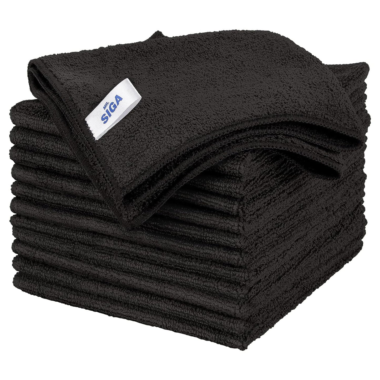 MR.SIGA Microfiber Cleaning Cloth, All-Purpose Microfiber Towels, Streak Free Cleaning Rags, Pack of 12, Grey, Size 32 x 32 cm(12.6 x 12.6 inch)