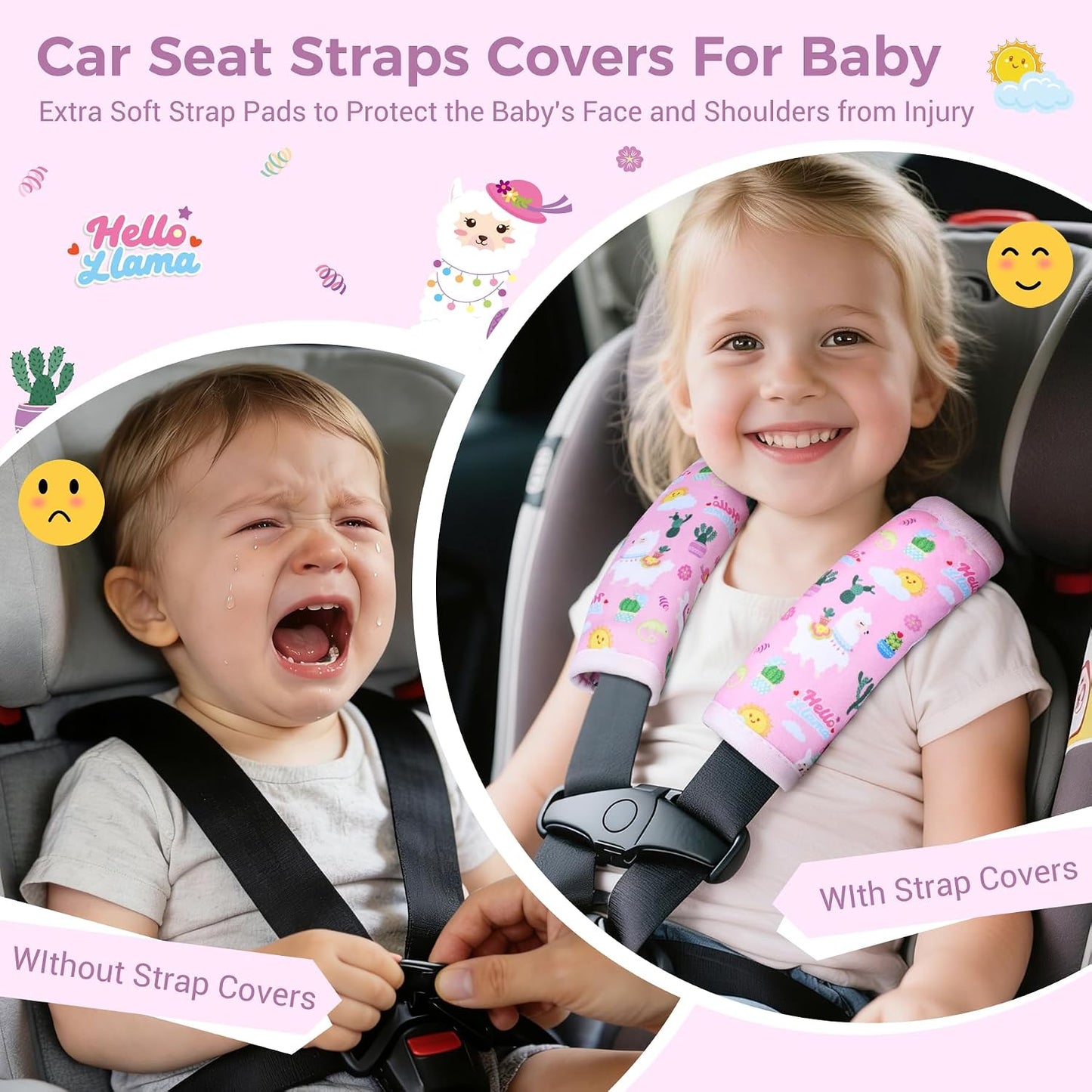COOLBEBE Car Seat Straps Shoulder Pads for Baby Kids, Super Soft Seat Belt Covers for All Car Seats/Pushchair/Stroller/High Chair