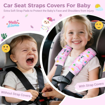 COOLBEBE Car Seat Straps Shoulder Pads for Baby Kids, Super Soft Seat Belt Covers for All Car Seats/Pushchair/Stroller/High Chair