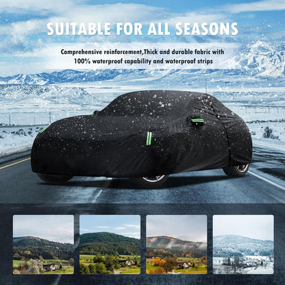 Car Cover Custom Fit for Toyota Corolla 2000-2025, Honda Civic 1991-2025, Waterproof All Weather Full Exterior Cover Rain Sun Protector Car Cover with Door Zipper