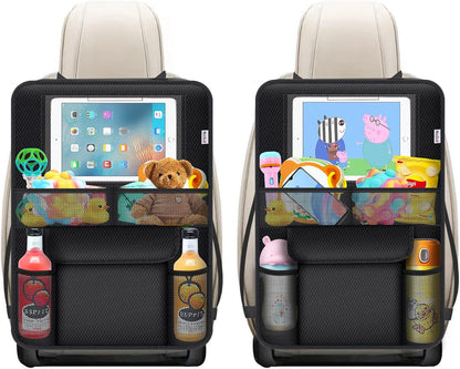 Meolsaek Kick Mats Back Seat Protector, Waterproof Oxford Seat Back Protector, Car Seat Back Protector for Kids, Back of Seat Protector for Kids Feet Car Seat (Black A -1pc)