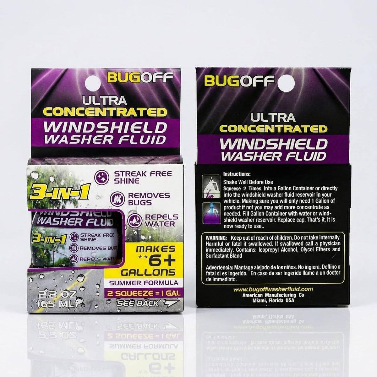 BUGOFF Windshield Washer Fluid Ultra-Concentrated