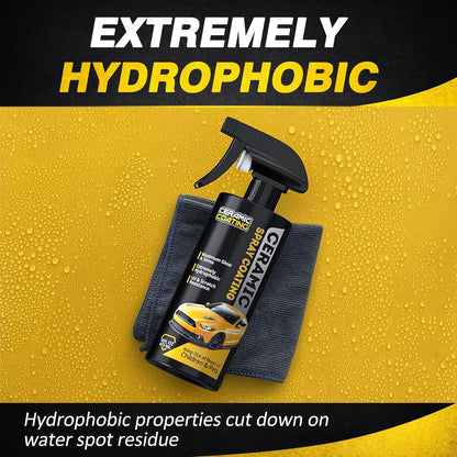 Extremely Hydrophobic Ceramic Coating, Multi-Use Ceramic Spray Coating for Vehicle, Boat, RV & Motorcycle, Adds High Gloss, Car Detailing Spray 16 oz