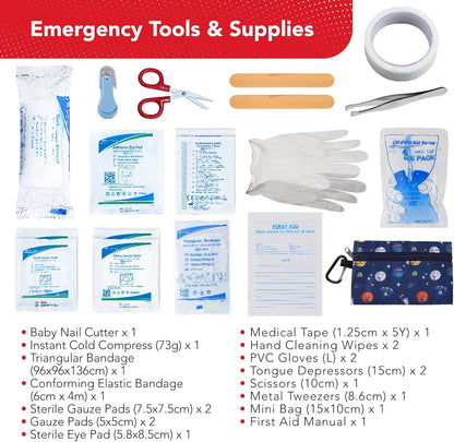 Swiss Safe 2-in-1 First Aid Kit for Car, Travel and Home, 348 Pieces, Large Hardcase with Bonus Mini Kit for Medical Emergency, Survival and Camping
