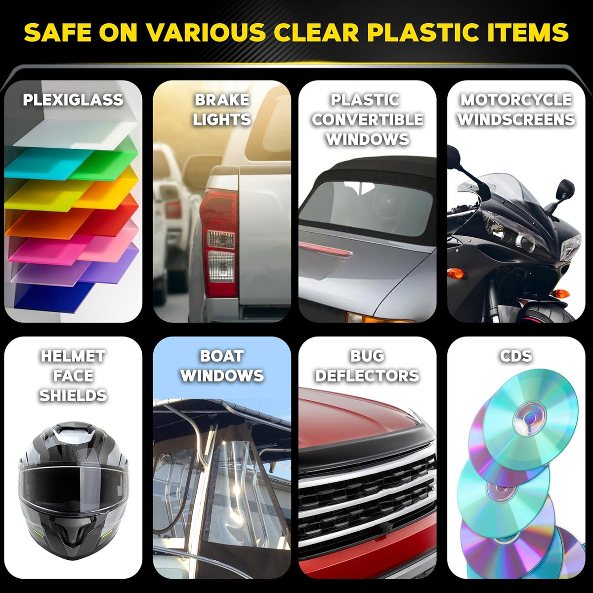 Meguiar's PlastX Clear Plastic Polish, Fast & Easy Clear Plastic Restorer for Headlights, Taillights, Soft Top Windows, and More, Remove Scratches, Cloudiness, Yellowing, and Oxidation, 10 oz.