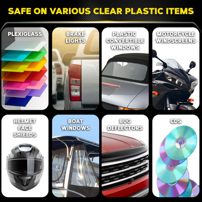 Meguiar's PlastX Clear Plastic Polish, Fast & Easy Clear Plastic Restorer for Headlights, Taillights, Soft Top Windows, and More, Remove Scratches, Cloudiness, Yellowing, and Oxidation, 10 oz.