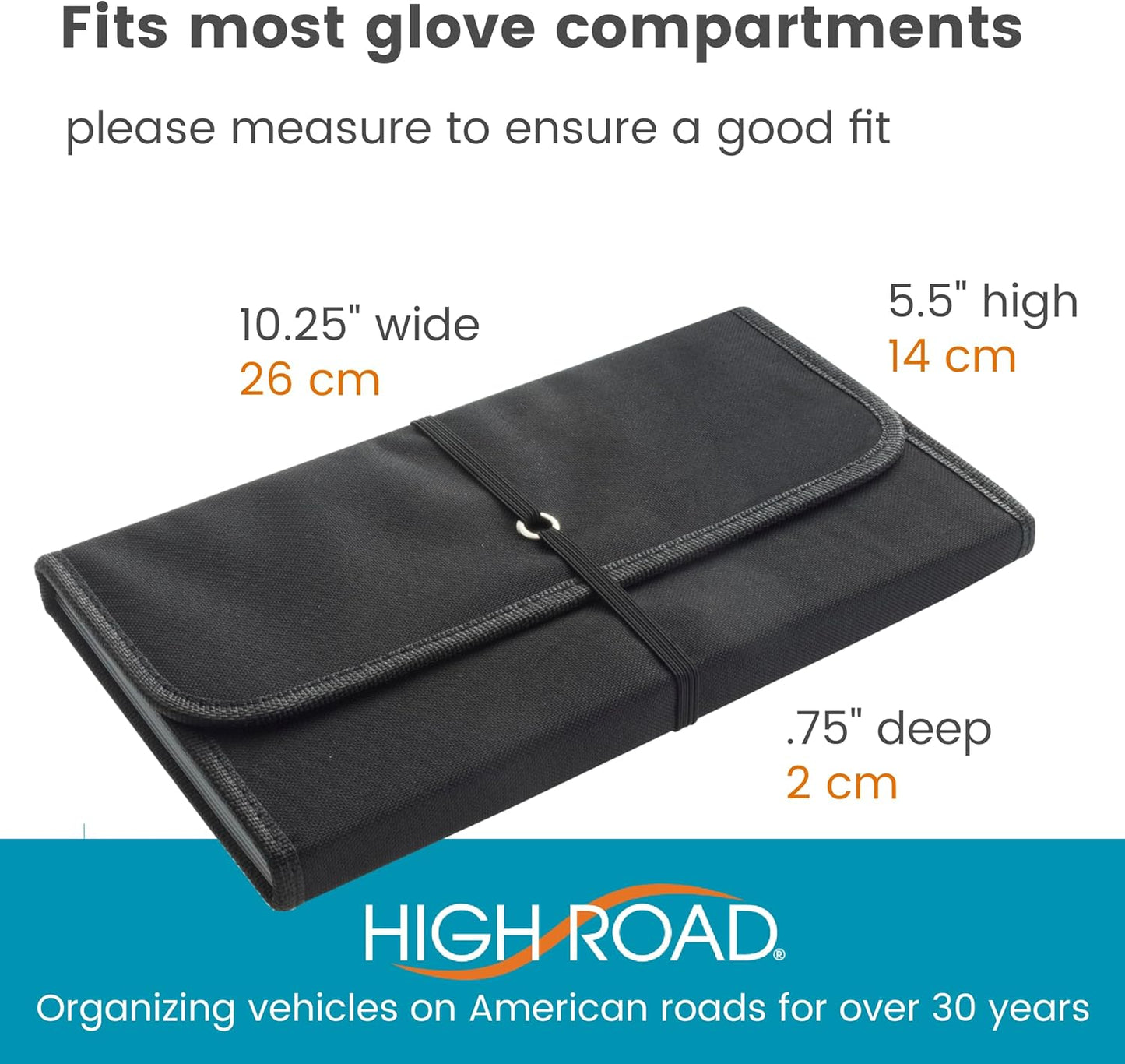 High Road Glove Box Organizer - Insurance and Registration Holder for Car Documents and Paperwork - Expandable Front Seat Organizer with Card Pockets