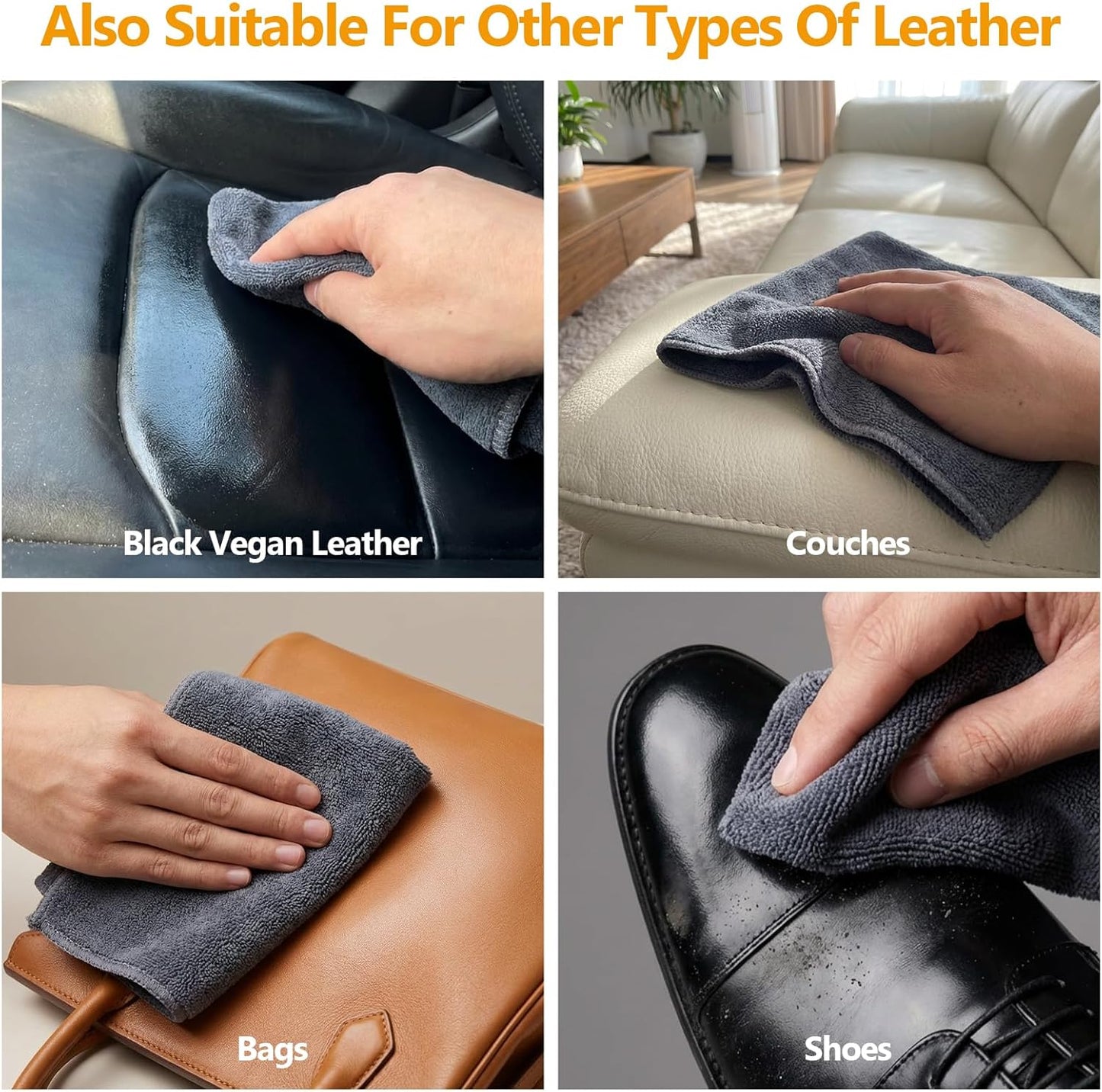 2-in-1 Leather Cleaner and Conditioner,16.9 oz,2 Pack,Car Cleaner and Conditioner for White & Black Vegan Leather,Safely Cleans & Conditions Leather Car Interiors,Furniture,Shoes,Boots,Bags & More