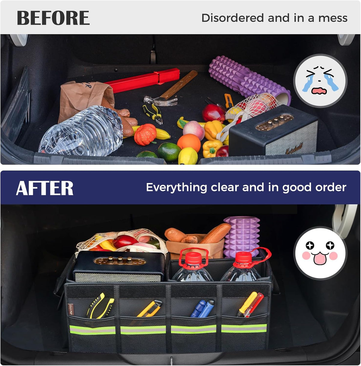 Coverado Car Backseat Organizer(2 Packs) with Tablet Tray, Nappa Leather Organizer for Car Seat Back, Waterproof Car Seat Organizer with Touch Screen, Seat Protector Kick Mats for Kids