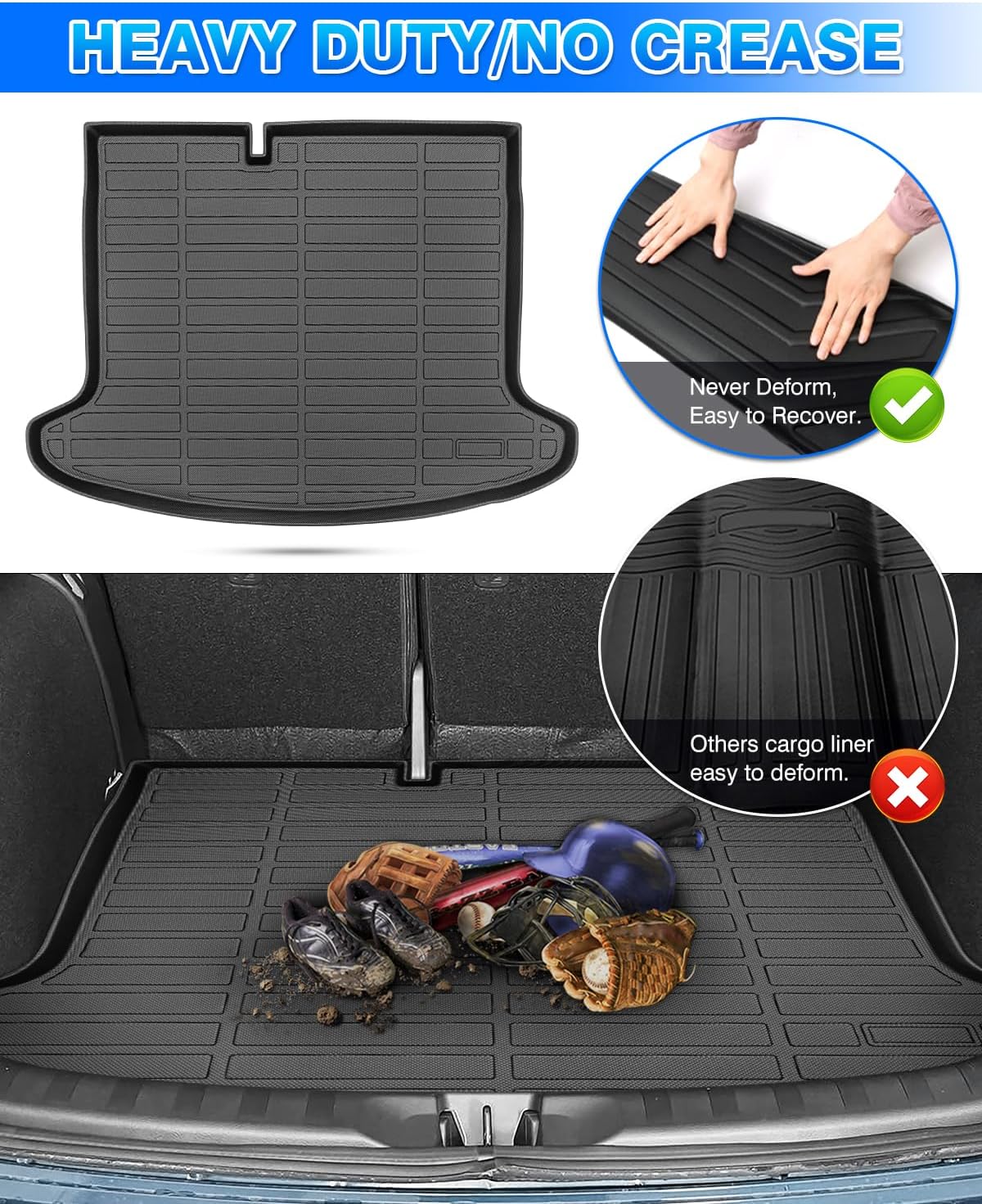 Rav4 Cargo Liner - Trunk Mat for Toyota RAV4 2019-2024 2025, All Weather Cargo Mat for rav4 Accessories, Heavy Duty (Fit for All Models)