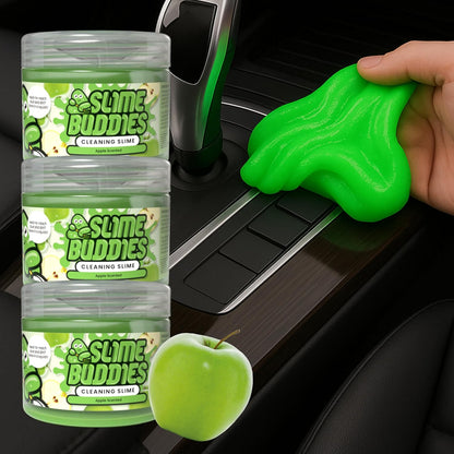Slime Buddies Car Cleaning Gel Putty - Strawberry Scented Interior Detailing Tool for Cup Holders, Air Vents & Keyboard - Reusable Auto Detailing Accessories - Dust Remover Goop - Gifts for Men Women