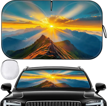 Car Windshield Sun Shade - Foldable Car Sun Shade Windshield for Front Window, Reflector Sunshade Offers Ultimate Protection for Cars Interior (55.2 x 31.5 in)