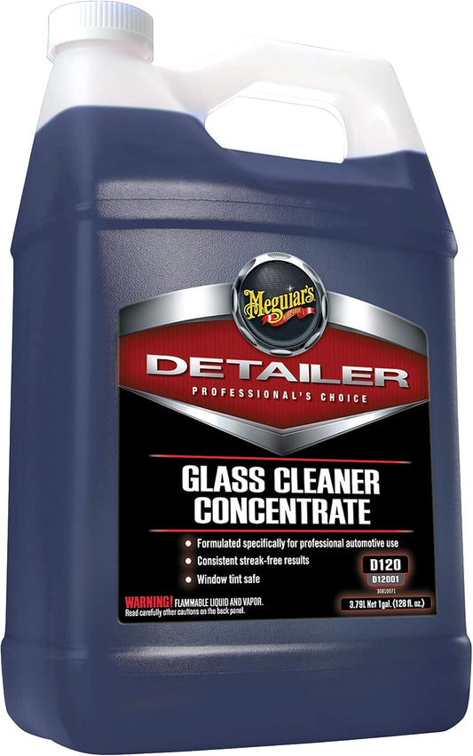 Meguiar’s Professional Glass Cleaner Concentrate, Car Glass Cleaner, Professional-Strength Formula For Streak-Free, Residue-Free, Use On Auto Glass, Windows And Mirrors - 1 Gallon Auto Glass Cleaner